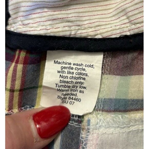 J Crew Womens Skirt Madras Plaid Patchwork Vintage Mini Skirt Y2K Preppy Size 10 - Picture 5 of 5